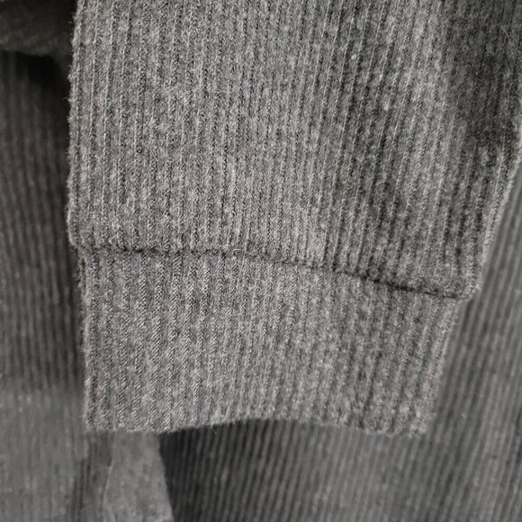 NEW Adrienne Vittadini Sport Hoodie XL Gray ribbed Gray pullover long sleeve NWT - Picture 4 of 9